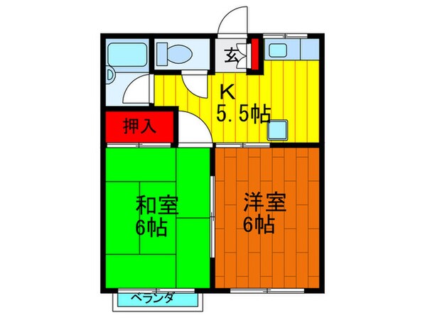 ドゥ－エル南の物件間取画像